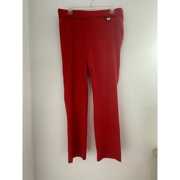 Rafaella Comfort Womens Pants 12 Red Textured Knit Stretch Pull On Ponte Comfort - Picture 6 of 8